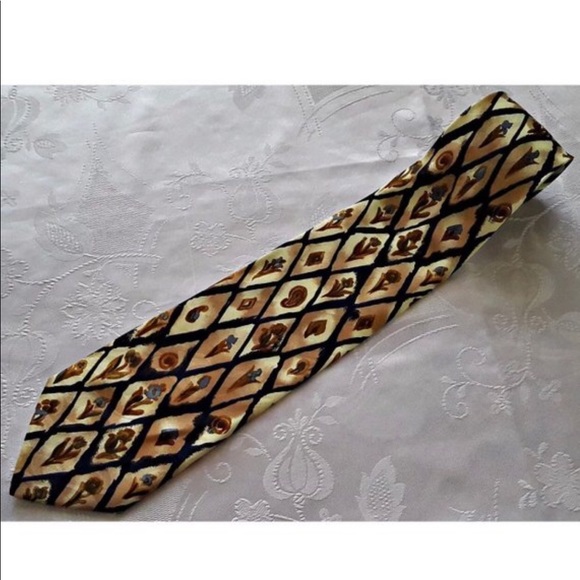 frederique lyon Other - 1960s French Frederique H Lyons Gold Floral Tie frederique lyon Other - 1960s French Frederique H Lyons Gold Floral Tie
